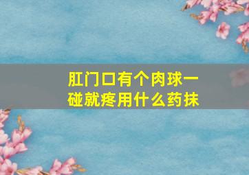 肛门口有个肉球一碰就疼用什么药抹