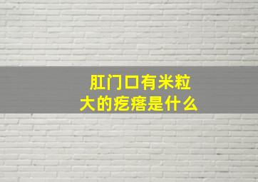 肛门口有米粒大的疙瘩是什么