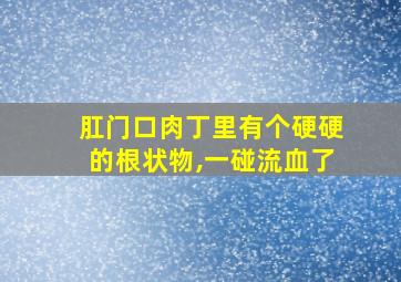 肛门口肉丁里有个硬硬的根状物,一碰流血了