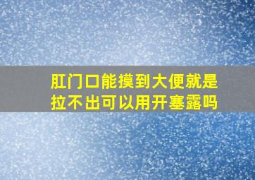 肛门口能摸到大便就是拉不出可以用开塞露吗