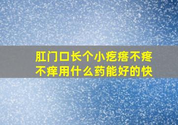 肛门口长个小疙瘩不疼不痒用什么药能好的快