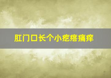 肛门口长个小疙瘩痛痒