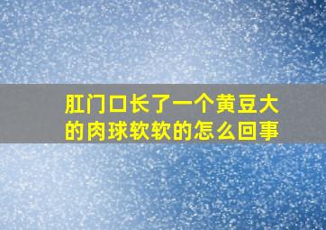 肛门口长了一个黄豆大的肉球软软的怎么回事