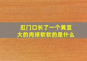 肛门口长了一个黄豆大的肉球软软的是什么