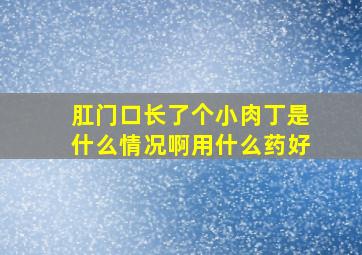 肛门口长了个小肉丁是什么情况啊用什么药好