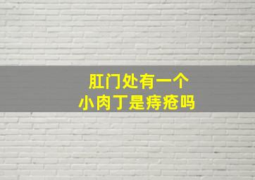 肛门处有一个小肉丁是痔疮吗