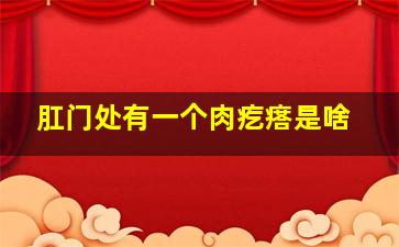 肛门处有一个肉疙瘩是啥