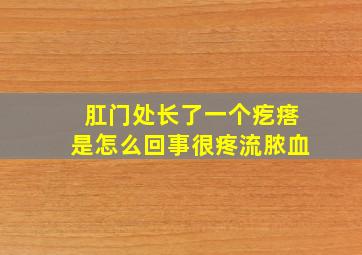 肛门处长了一个疙瘩是怎么回事很疼流脓血