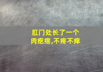 肛门处长了一个肉疙瘩,不疼不痒