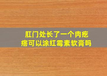 肛门处长了一个肉疙瘩可以涂红霉素软膏吗