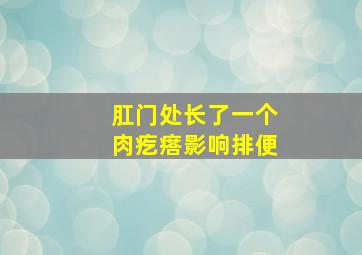 肛门处长了一个肉疙瘩影响排便