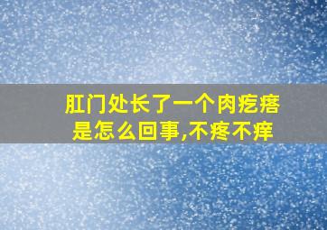 肛门处长了一个肉疙瘩是怎么回事,不疼不痒