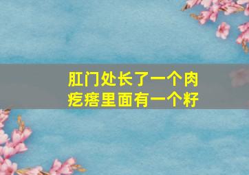 肛门处长了一个肉疙瘩里面有一个籽