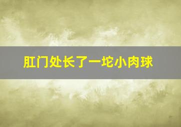 肛门处长了一坨小肉球