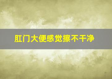 肛门大便感觉擦不干净