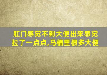 肛门感觉不到大便出来感觉拉了一点点,马桶里很多大便