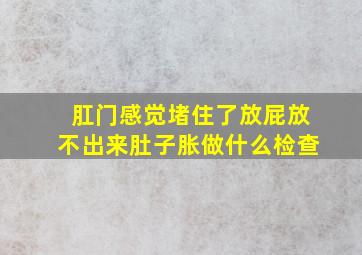 肛门感觉堵住了放屁放不出来肚子胀做什么检查