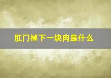 肛门掉下一块肉是什么