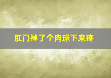 肛门掉了个肉球下来疼