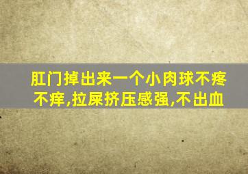 肛门掉出来一个小肉球不疼不痒,拉屎挤压感强,不出血