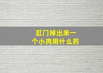 肛门掉出来一个小肉用什么药