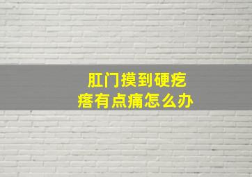 肛门摸到硬疙瘩有点痛怎么办