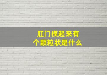 肛门摸起来有个颗粒状是什么