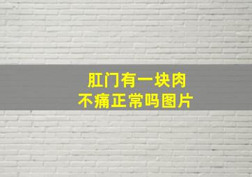 肛门有一块肉不痛正常吗图片