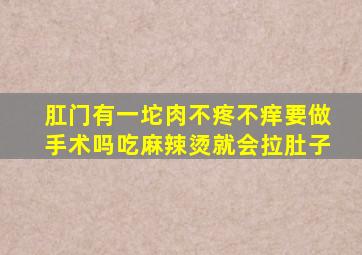 肛门有一坨肉不疼不痒要做手术吗吃麻辣烫就会拉肚子