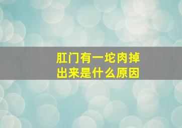 肛门有一坨肉掉出来是什么原因