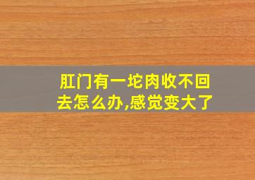 肛门有一坨肉收不回去怎么办,感觉变大了