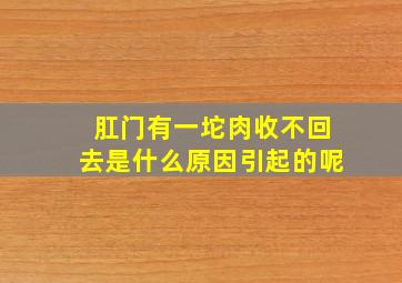 肛门有一坨肉收不回去是什么原因引起的呢