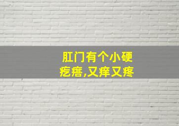 肛门有个小硬疙瘩,又痒又疼