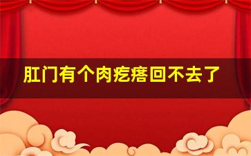 肛门有个肉疙瘩回不去了