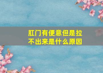 肛门有便意但是拉不出来是什么原因