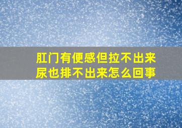 肛门有便感但拉不出来尿也排不出来怎么回事