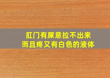 肛门有屎意拉不出来而且疼又有白色的液体