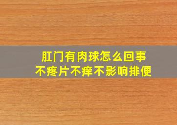 肛门有肉球怎么回事不疼片不痒不影响排便