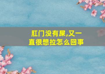 肛门没有屎,又一直很想拉怎么回事