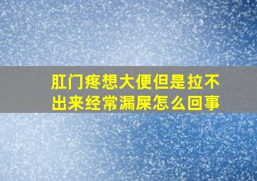 肛门疼想大便但是拉不出来经常漏屎怎么回事