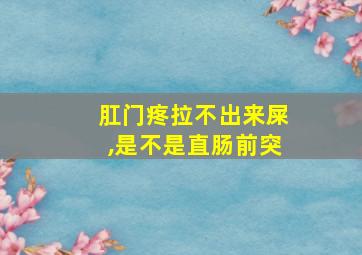 肛门疼拉不出来屎,是不是直肠前突