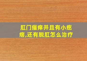 肛门瘙痒并且有小疙瘩,还有脱肛怎么治疗