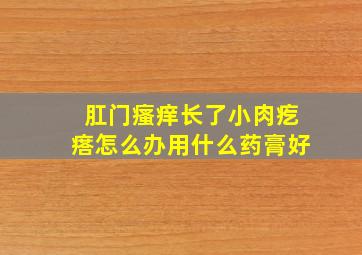 肛门瘙痒长了小肉疙瘩怎么办用什么药膏好