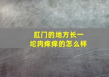 肛门的地方长一坨肉痒痒的怎么样