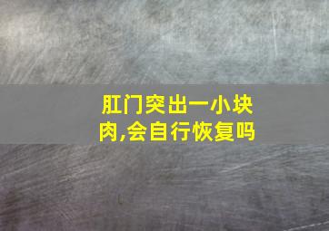 肛门突出一小块肉,会自行恢复吗