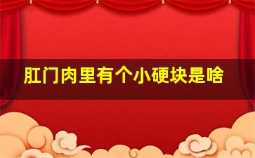 肛门肉里有个小硬块是啥