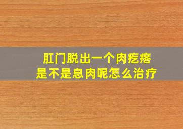 肛门脱出一个肉疙瘩是不是息肉呢怎么治疗