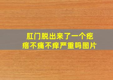 肛门脱出来了一个疙瘩不痛不痒严重吗图片