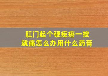 肛门起个硬疙瘩一按就痛怎么办用什么药膏