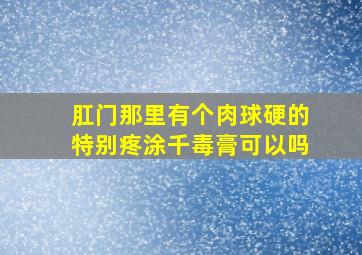 肛门那里有个肉球硬的特别疼涂千毒膏可以吗